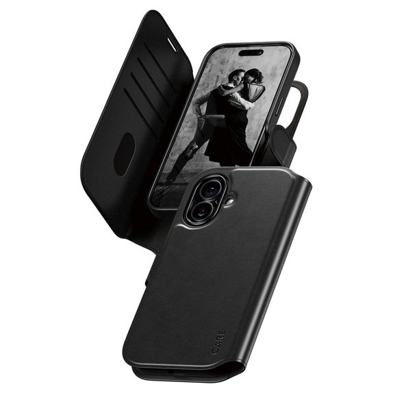 Wallet Tango Two-In-One Hülle mit MagSafe für iPhone 17, Schwarz, CARE