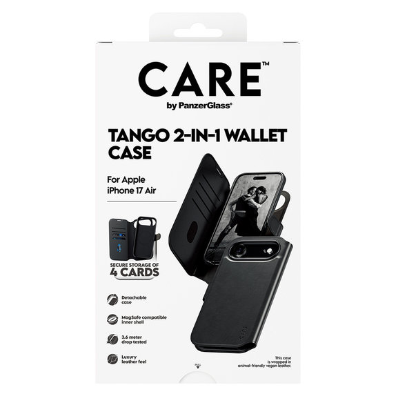 Hülle Wallet Tango Two-In-One mit MagSAFE by PanzerGlass für iPhone Air, Schwarz, PanzerGlass