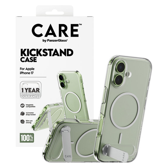 Hülle Kickstand für iPhone 17, Transparent, PanzerGlass