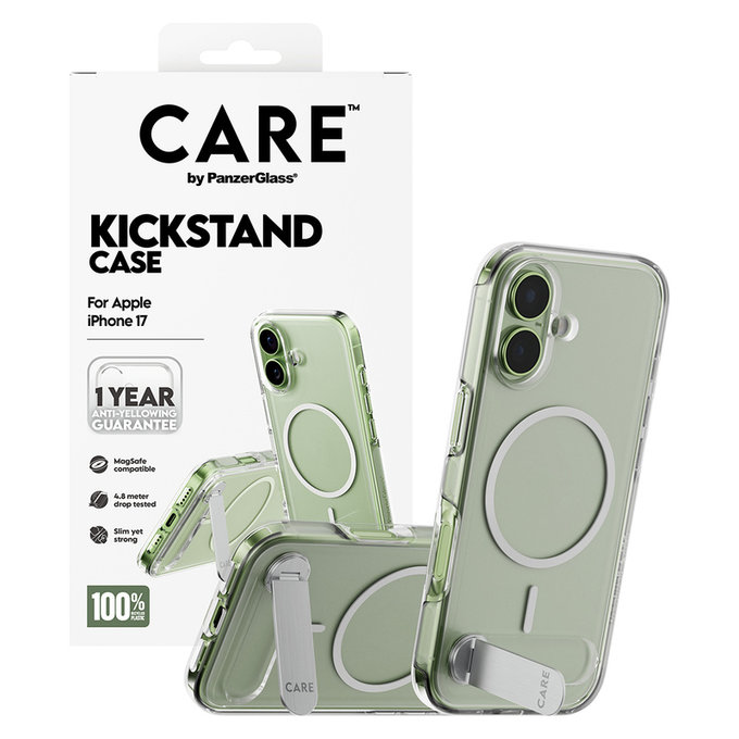 Hülle Kickstand für iPhone 17, Transparent, PanzerGlass