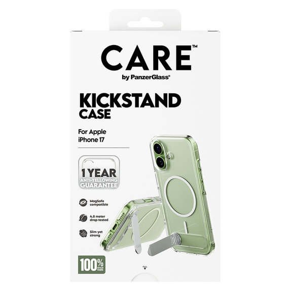 Hülle Kickstand für iPhone 17, Transparent, PanzerGlass