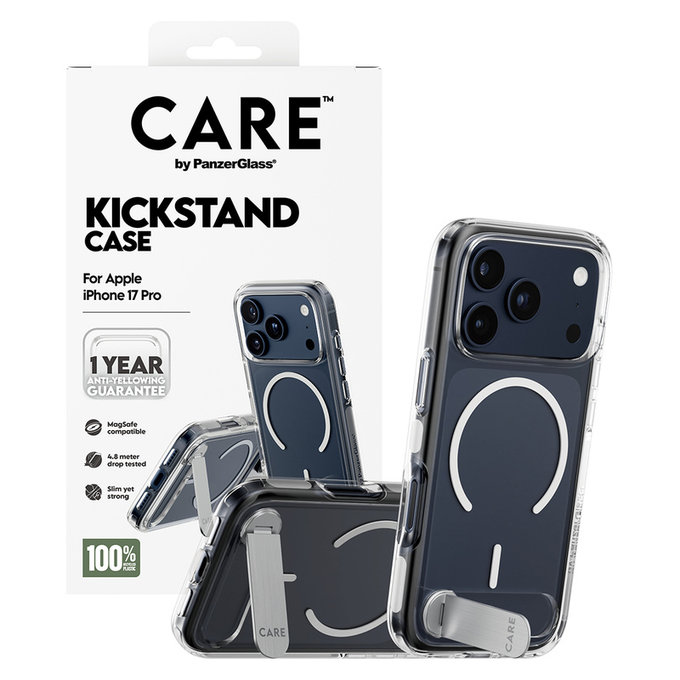 Hülle Kickstand für iPhone 17 Pro, Transparent, PanzerGlass