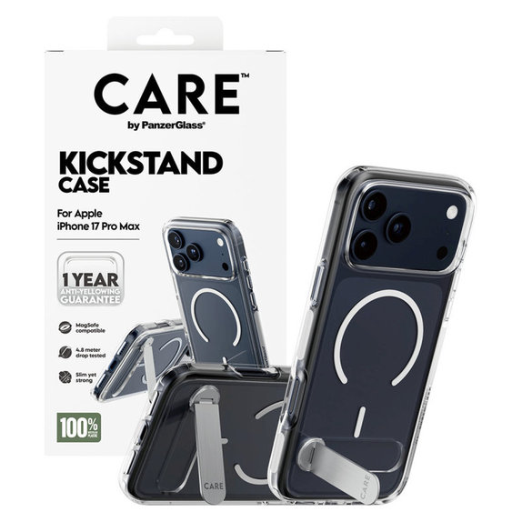 Hülle Kickstand für iPhone 17 Pro Max, transparent, PanzerGlass