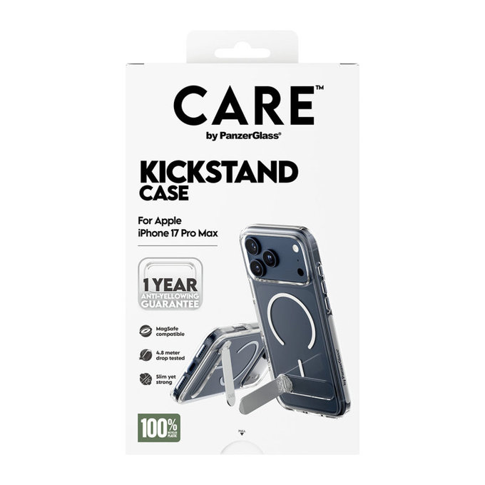 Hülle Kickstand für iPhone 17 Pro Max, transparent, PanzerGlass
