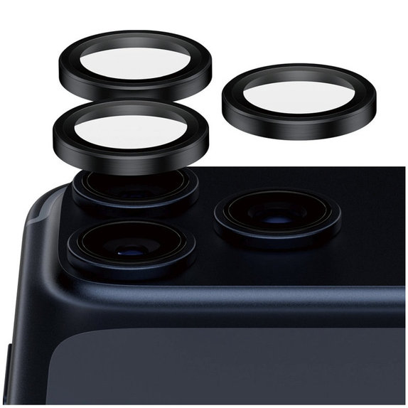 Hoops Ceramic II Kameraobjektivschutz für iPhone 17 Pro Max/17 Pro/16 Pro Max/16 Pro, Schwarz, PanzerGlass