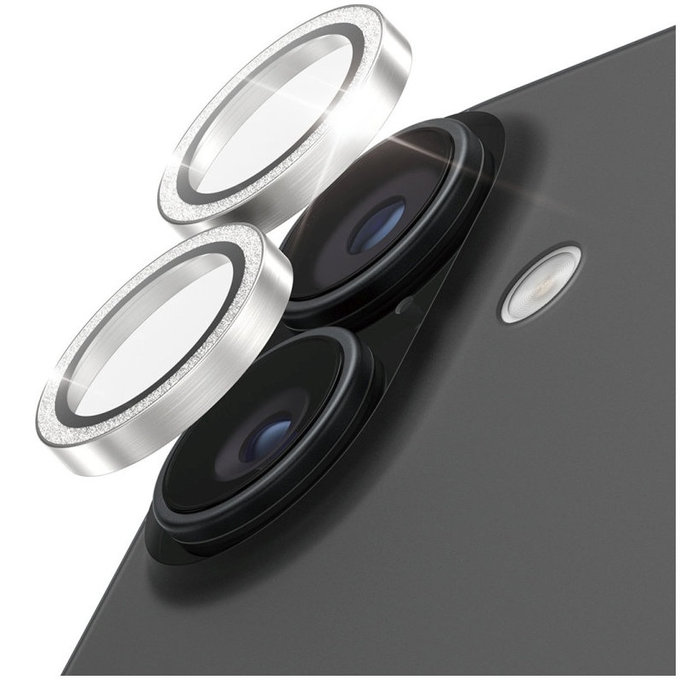 Kameralinsenschutz Hoops für iPhone 17/16 Plus/16, Glitter Silver, PanzerGlass