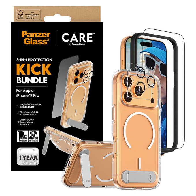 Bundle 3-in-1 Kick für iPhone 17 Pro, PanzerGlass