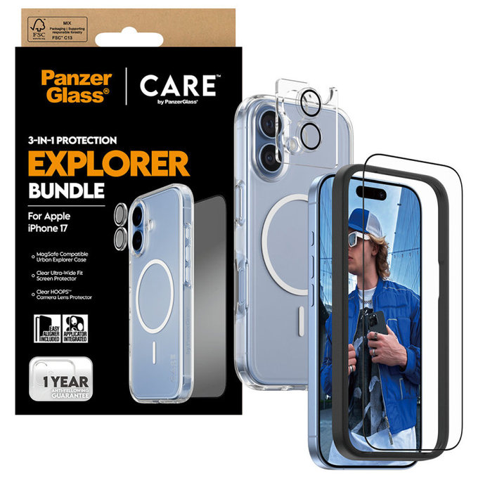 Bundle 3-in-1 Explorer für iPhone 17, PanzerGlass