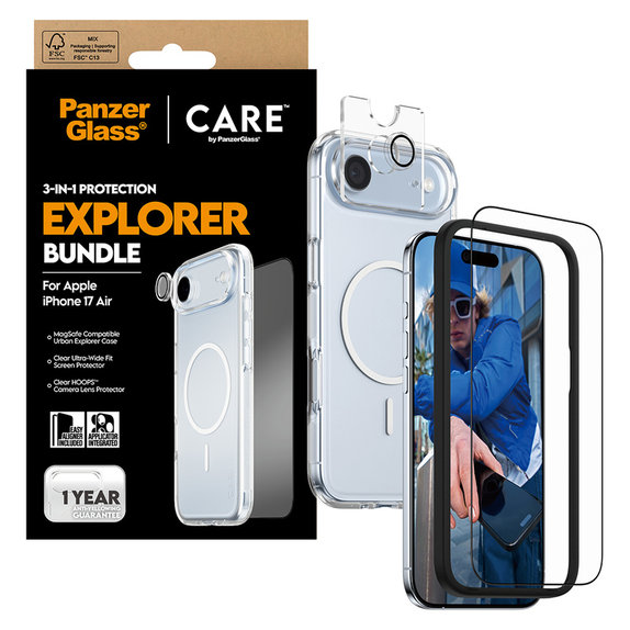 Bundle 3-in-1 Explorer für iPhone Air, PanzerGlass