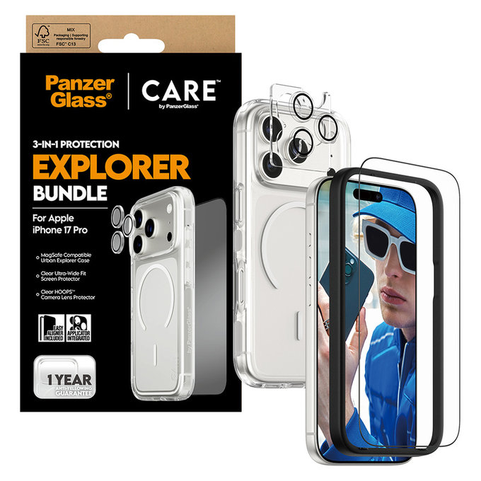 Bundle 3-in-1 Explorer für iPhone 17 Pro, PanzerGlass