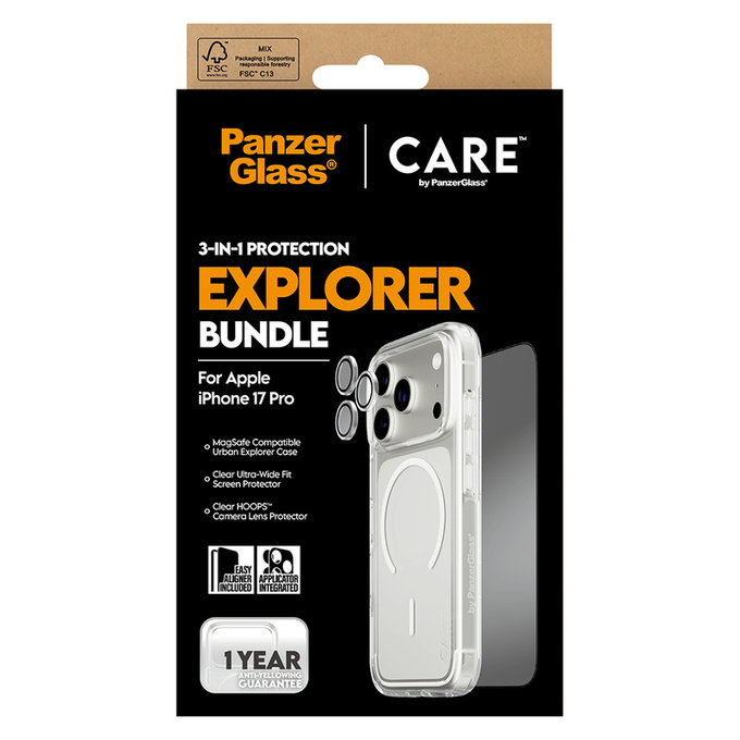 Bundle 3-in-1 Explorer für iPhone 17 Pro, PanzerGlass