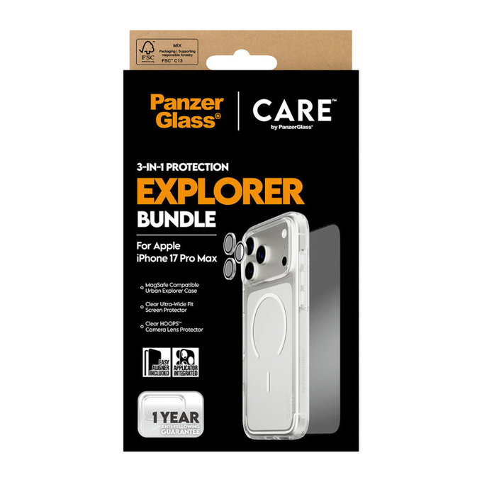 Bundle 3-in-1 Explorer für iPhone 17 Pro Max, PanzerGlass