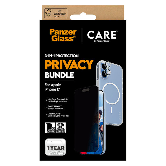 Bundle 3-in-1 Privacy für iPhone 17, PanzerGlass