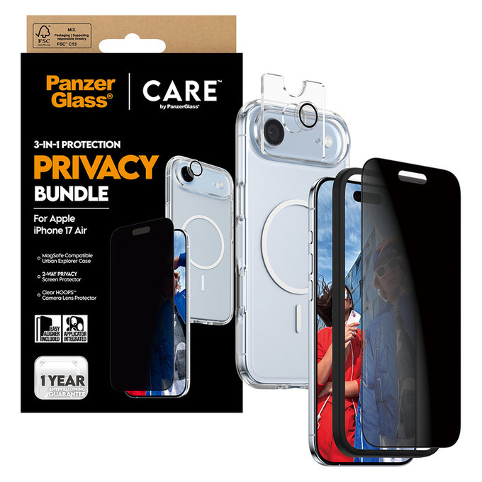 Bundle 3-in-1 Privacy für iPhone Air, PanzerGlass