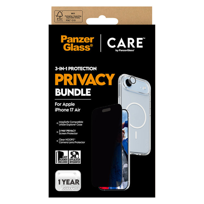 Bundle 3-in-1 Privacy für iPhone Air, PanzerGlass