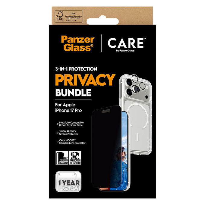 Bundle 3-in-1 Privacy für iPhone 17 Pro, PanzerGlass