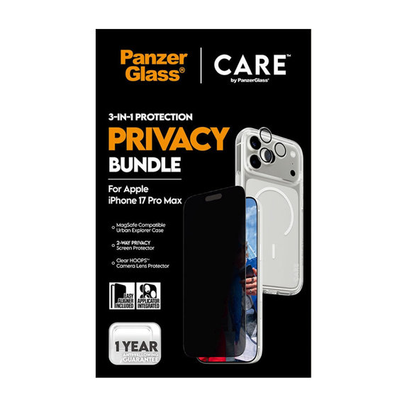 Bundle 3-in-1 Privacy für iPhone 17 Pro Max, PanzerGlass