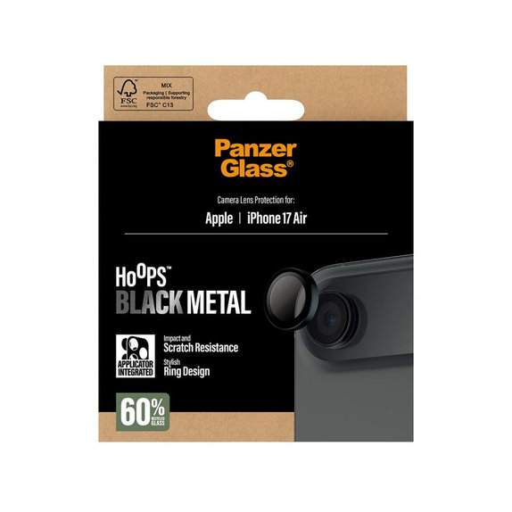 PanzerGlass - Hoops Kameraobjektivschutz für iPhone 17 Air, Schwarz
