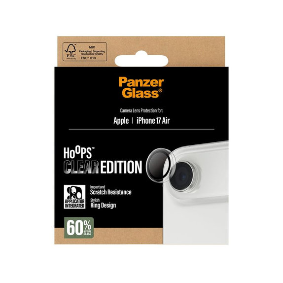 PanzerGlass - Kameraobjektiv-Schutzhülle Hoops für iPhone 17 Air, transparent