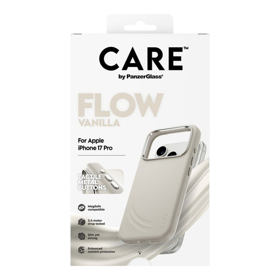 FLOW Hülle mit MagSafe für iPhone 17 Pro, Vanilla, CARE