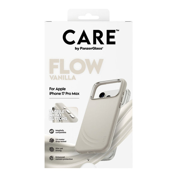 FLOW Hülle mit MagSafe für iPhone 17 Pro Max, Vanilla, CARE