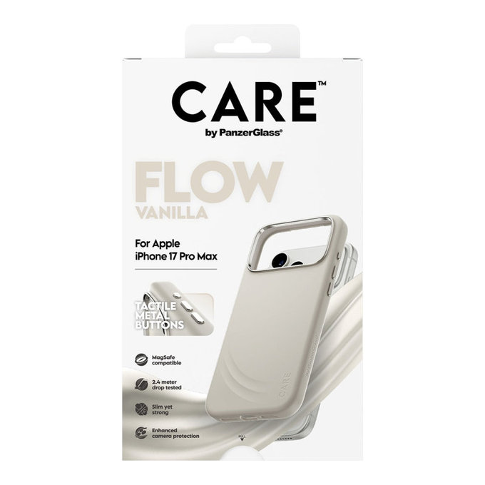 FLOW Hülle mit MagSafe für iPhone 17 Pro Max, Vanilla, CARE