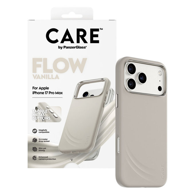 FLOW Hülle mit MagSafe für iPhone 17 Pro Max, Vanilla, CARE