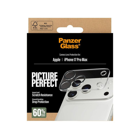PicturePerfect Kameraobjektivschutz für iPhone 17 Pro Max, transparent, PanzerGlass