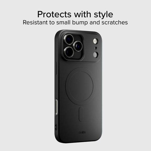 SBS - Instinct Mag Case kompatibel mit MagSafe für iPhone 17 Pro, Schwarz