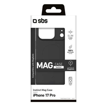SBS - Instinct Mag Case kompatibel mit MagSafe für iPhone 17 Pro, Schwarz