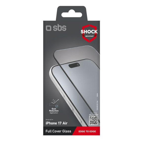 SBS - UWF Full Cover Tempered Glass für iPhone 17 Air, Schwarz