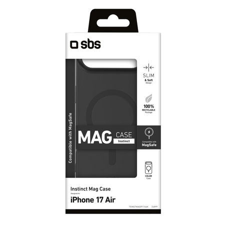 SBS - Instinct Mag Case kompatibel mit MagSafe für iPhone 17 Air, Schwarz