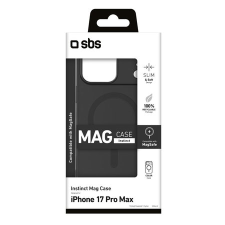 SBS - Instinct Mag Case kompatibel mit MagSafe für iPhone 17 Pro Max, Schwarz