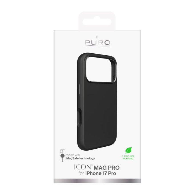 PURO - ICON MAG PRO Case mit MagSafe für iPhone 17 Pro, Schwarz