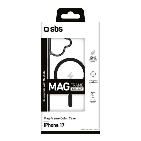 SBS - Mag Frame Case kompatibel mit MagSafe für iPhone 17, Schwarz