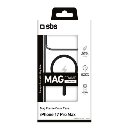 SBS - Mag Frame Case kompatibel mit MagSafe für iPhone 17 Pro Max, Schwarz