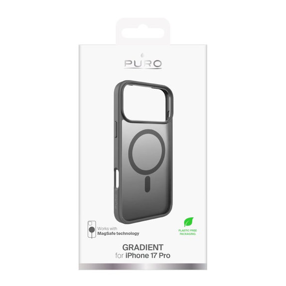 PURO - Gradient Case mit MagSafe für iPhone 17 Pro, Dunkelgrau