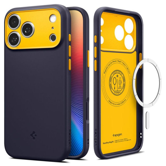 Spigen - Nano Pop Case mit MagSafe für iPhone 17 Pro, Blueberry Navy