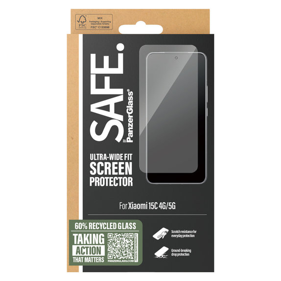 Panzerglas UWF für Xiaomi 15C 5G, Schwarz, SAFE by PanzerGlass