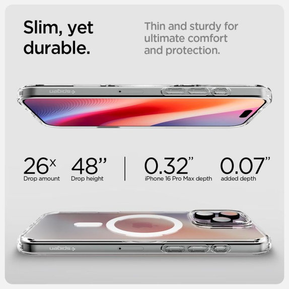 Spigen - Hülle Ultra Hybrid "T" MagSafe für iPhone 16 Pro, weiß