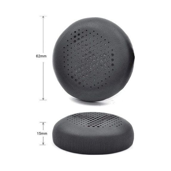Ersatz-Ohrpolster für AKG Y500, Memory-Schaumstoff + PU-Leder, Schwarz, 1 Paar