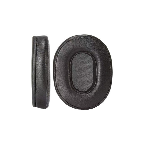 Ersatz-Ohrpolster für Audio-Technica ATH-MSR7, ATH-M50x, Memory-Schaumstoff + Leder, Schwarz, 1 Paar