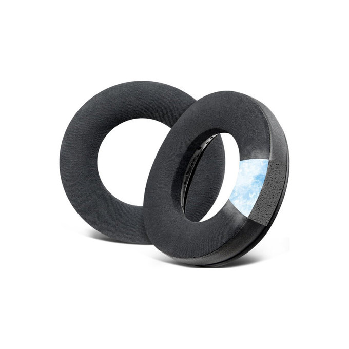 Ersatz-Ohrpolster für Beyerdynamic DT440, DT660, DT990 Pro, Memory-Schaumstoff + Leder + Textil + Kühlgel, Schwarz, 1 Paar