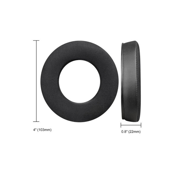 Ersatz-Ohrpolster für Beyerdynamic DT440, DT660, DT990 Pro, Memory-Schaumstoff + Leder + Textil + Kühlgel, Schwarz, 1 Paar