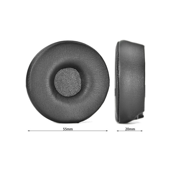 Ersatz-Ohrpolster für Jabra Engage 55, 65, 75 (Stereo), Memory-Schaumstoff + Leder, Schwarz, 1 Paar