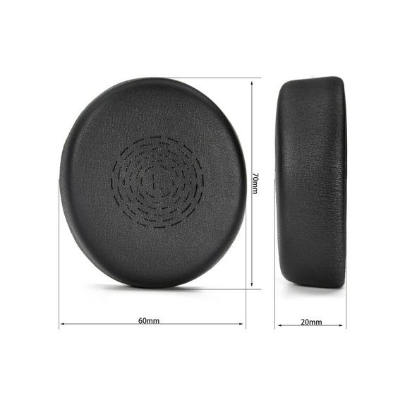 Ersatz-Ohrpolster für Jabra Evolve2 50, 55, Memory-Schaumstoff + PU-Leder, Schwarz, 1 Paar