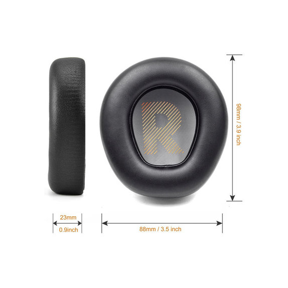 Ersatz-Ohrpolster für JBL Quantum One, Memory-Schaumstoff + PU-Leder, Schwarz, 1 Paar