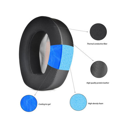 Ersatz-Ohrpolster für JBL Quantum Q800, Memory-Schaumstoff, Schwarz, Kühlgel, 1 Paar