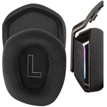 Ersatz-Ohrpolster für Logitech G335, G733, Memory-Schaumstoff + Textil, Schwarz, 1 Paar
