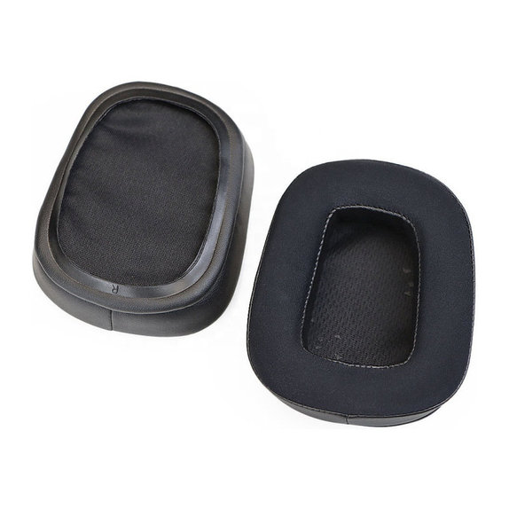 Ersatz-Ohrpolster für Logitech G633 Artemis, G933 Artemis, Memory-Schaumstoff + Textil + Leder, Schwarz, Kühlgel, 1 Paar